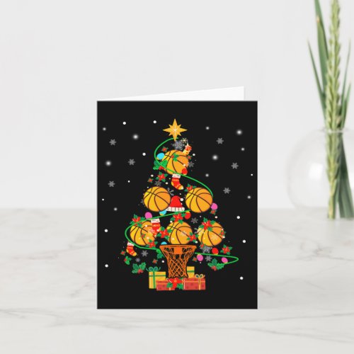 Basketball Balls X_mas Tree Lights Basketball Play Card