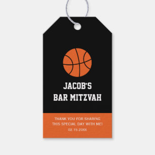 Basketball Bar Mitzvah Gift Tags