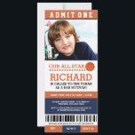 Basketball Bar Mitzvah Invites<br><div class="desc">Basketball themed bar mitzvah invites are cool and fun!  They look like a sports ticket to celebrate the event of the season.</div>