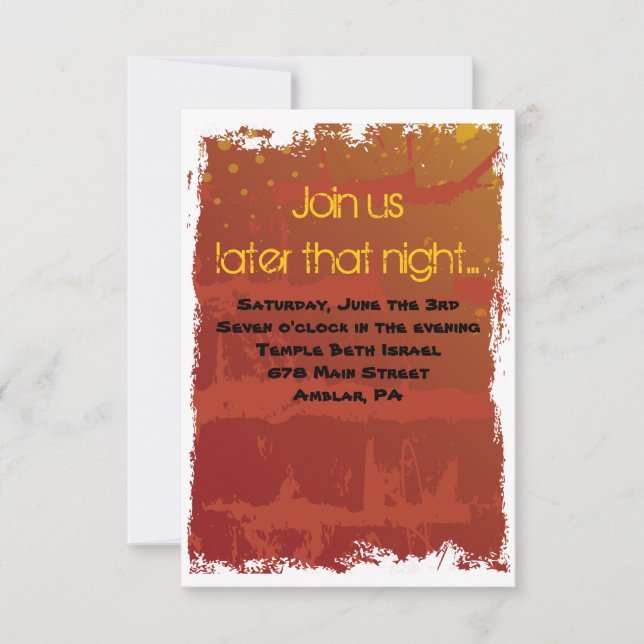 Basketball Bar Mitzvah Party Card (Front)