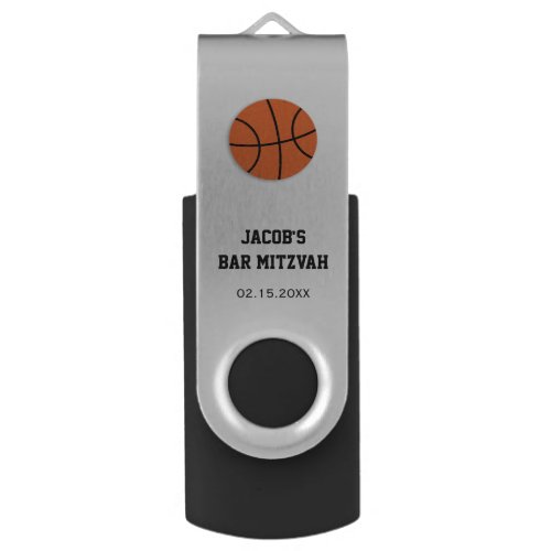 Basketball Bar Mitzvah Personalized Flash Drive