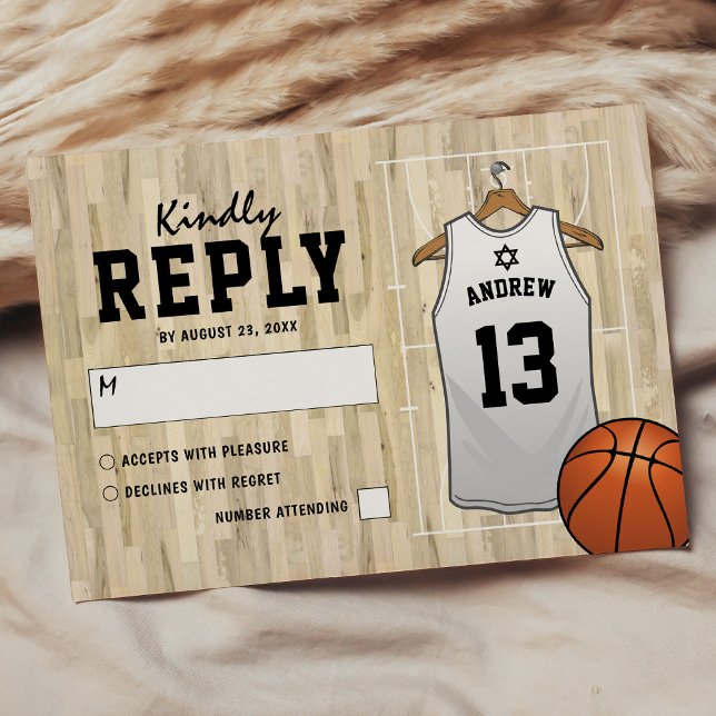 Basketball Bar Mitzvah RSVP Card (Creator Uploaded)