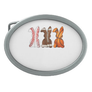 Basketball Baseball Football Sports Easter Bunny R Belt Buckle