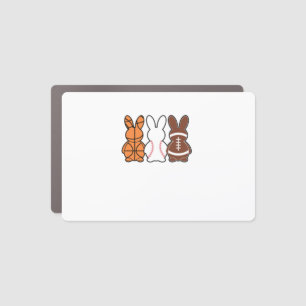 Basketball Baseball Football Sports Easter Bunny R Car Magnet