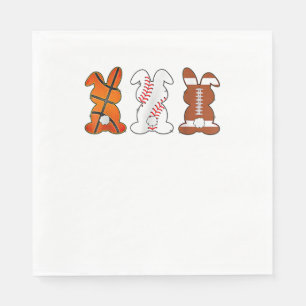 Basketball Baseball Football Sports Easter Bunny R Napkins