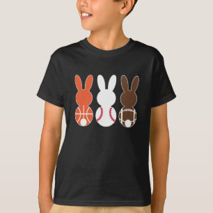 Basketball Baseball Football Sports Easter Bunny  T-Shirt