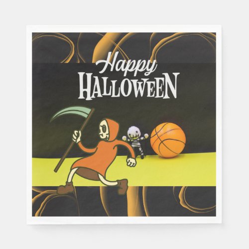Basketball Basketball and ghost Halloween   Napkins