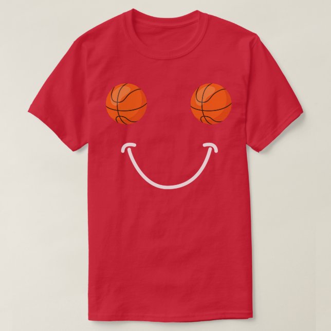Basketball   Basketball Happy Face  T-Shirt (Design Front)