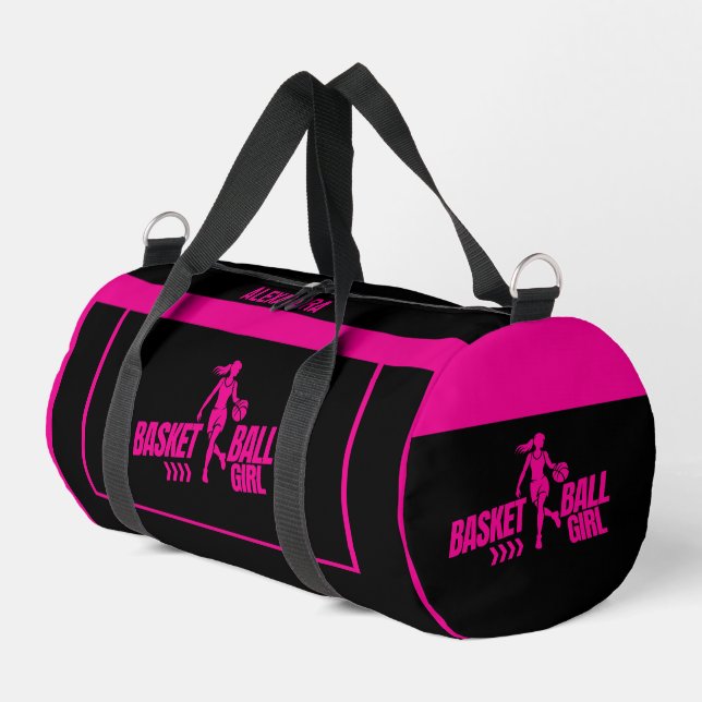 Basketball, Basketball Player Girl, Team, Gift  Duffle Bag (Left Corner)
