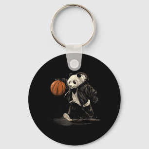 Basketball Bear Animal Art Basketball Hoop Panda D Keychain