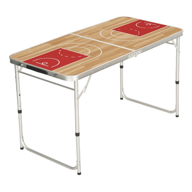 Basketball Beer Pong Table | Tailgate Size (Angled)