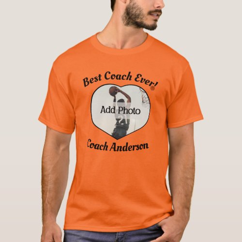 Basketball Best Coach Ever Photo Name Customized T_Shirt