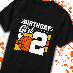 Basketball Birthday 2 Year Old Girl 2nd Birthday T-Shirt