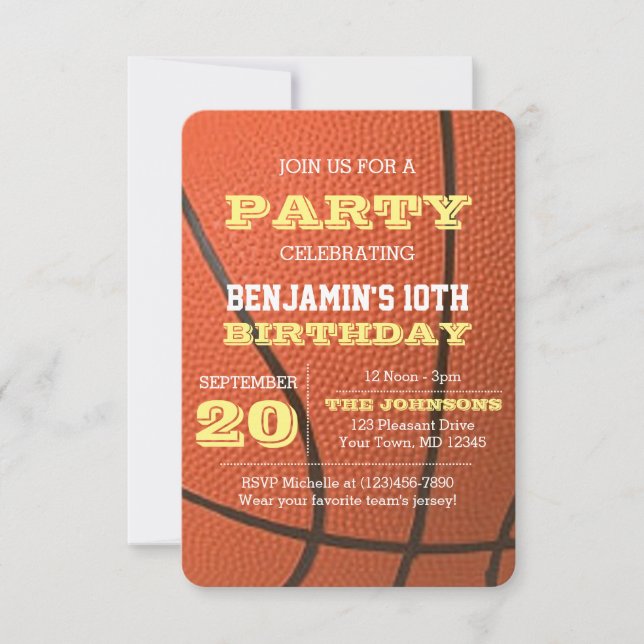 Basketball Birthday All Occasion Invitation (Front)