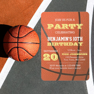 Basketball Birthday All Occasion Invitation