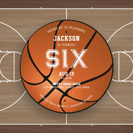 Basketball Birthday Any Age Round Invitation