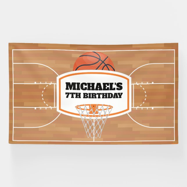 Basketball Birthday Banner backdrop (Horizontal)