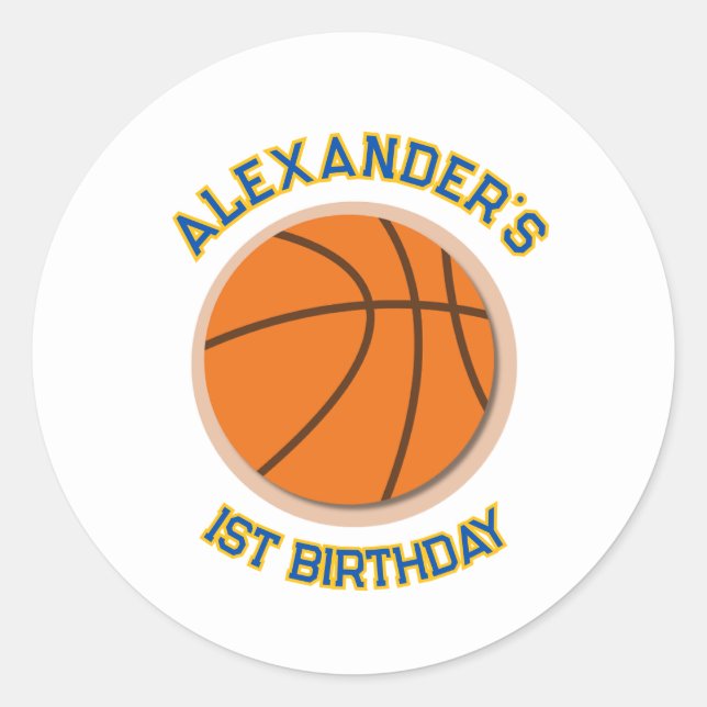 Basketball Birthday Bash Sticker (Front)