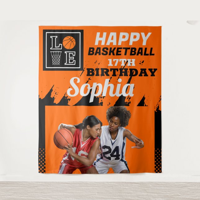 Basketball Birthday, Basketball Player  Backdrops (Front)