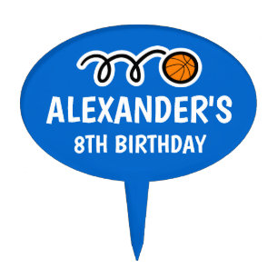 Basketball Birthday cake topper with custom name