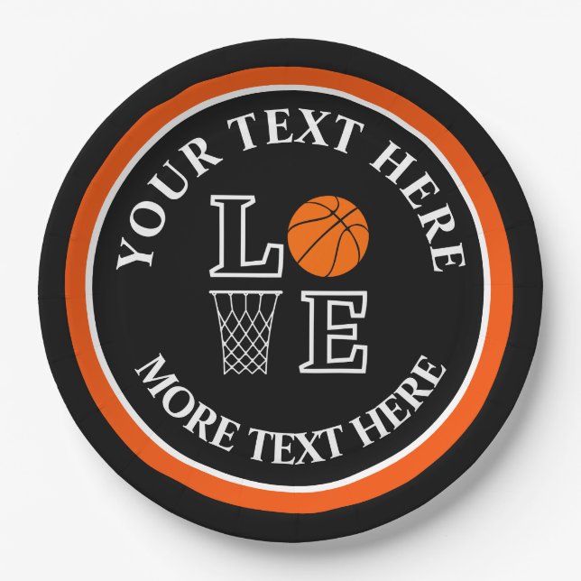 Basketball Birthday Gift, Basketball Team Player Paper Plates (Front)