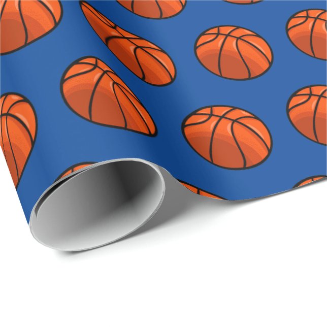Basketball Birthday Gift Wrap Sports Theme Paper (Roll Corner)