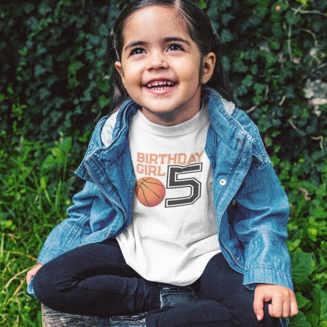 Basketball Birthday Girl T-Shirt (Birthday Girl Shirt)