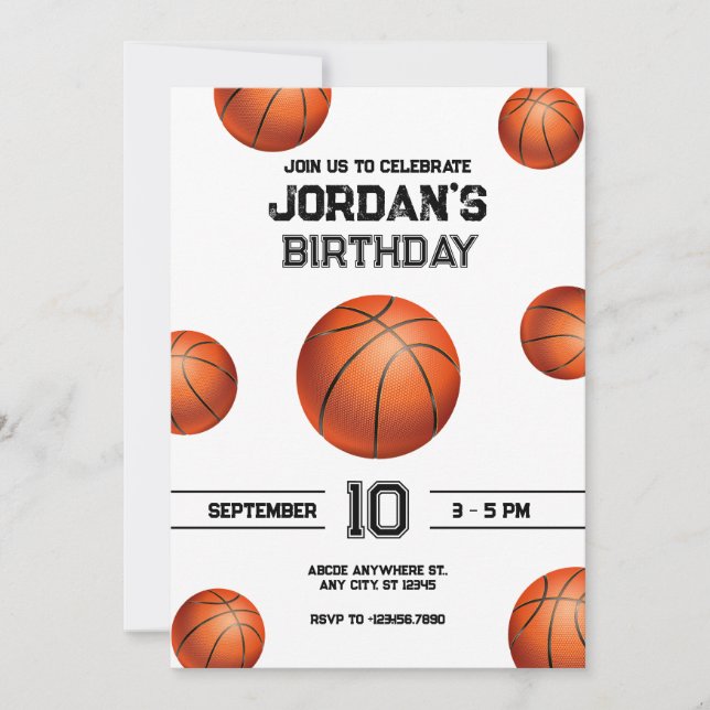 basketball birthday Invitation (Front)
