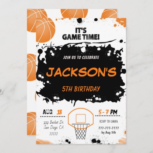 basketball Birthday Invitation