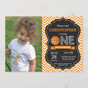 Basketball Birthday Invitation 1st Birthday Party