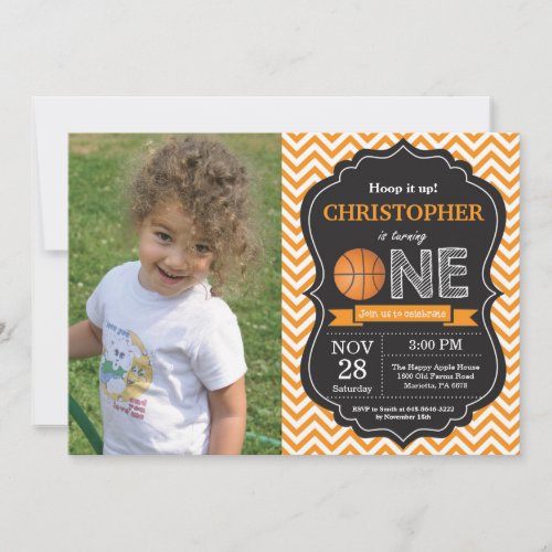 Basketball Birthday Invitation 1st Birthday Party