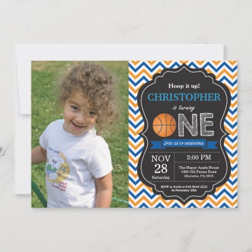 Basketball Birthday Invitation 1st Birthday Party