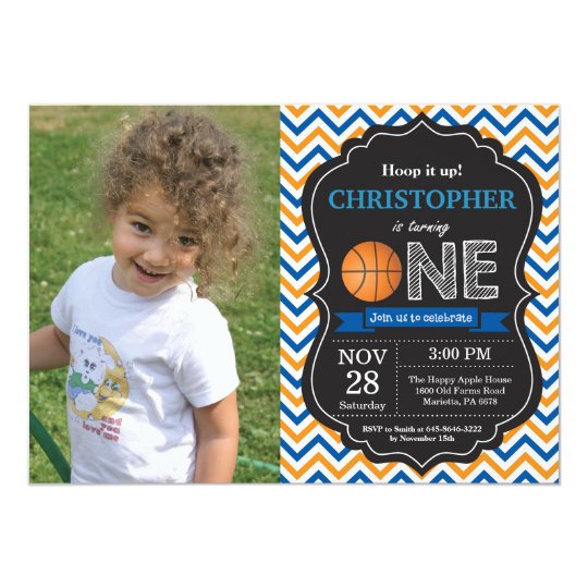 Basketball Birthday Invitation 1st Birthday Party | Zazzle.com