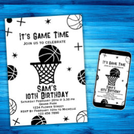 Basketball Birthday Invitation, Basket Ball Party Invitation