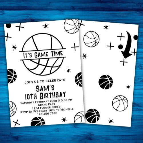 Basketball Birthday Invitation Basket Ball Party  Invitation