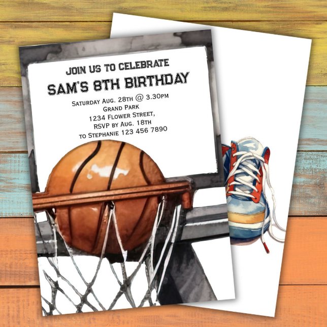 Basketball Birthday Invitation Basketball Party (Creator Uploaded)