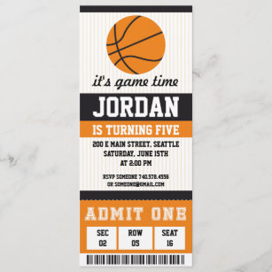 FREE Printable Basketball Ticket Invitation Template