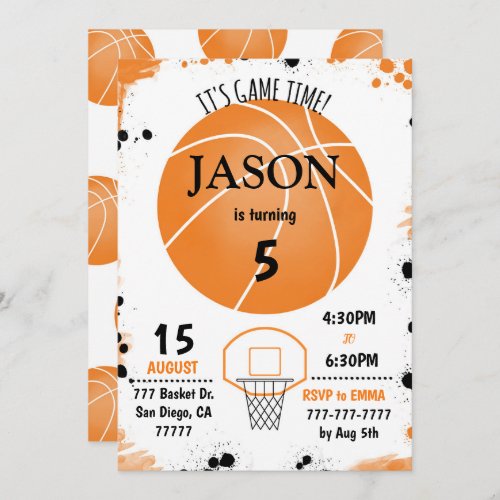 Basketball Birthday Invitation Invitation