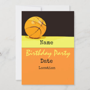 Basketball birthday invitation with basketball
