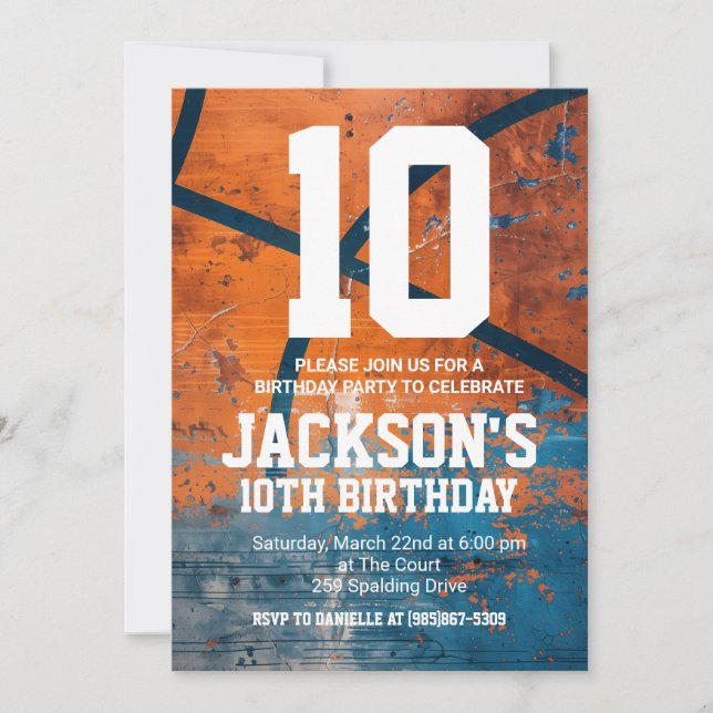Basketball Birthday Invite (Front)
