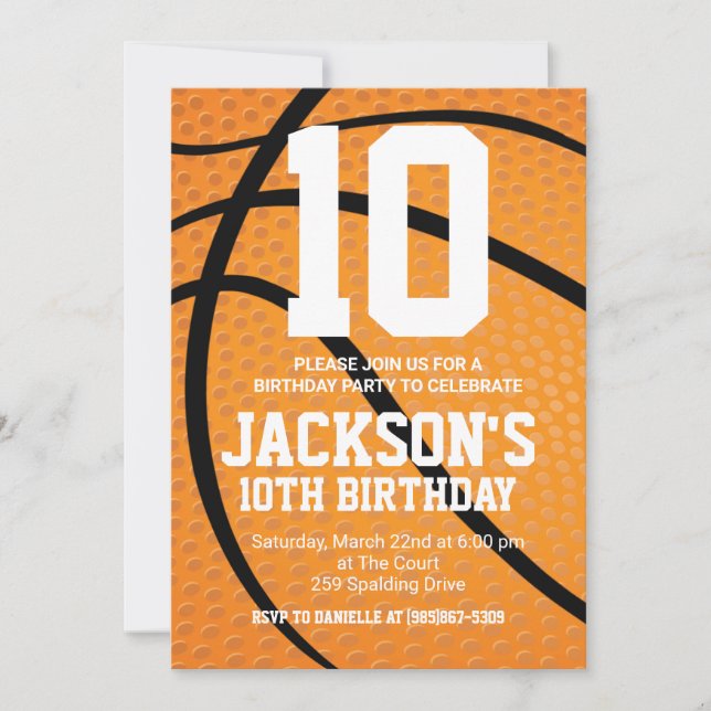 Basketball Birthday Invite (Front)