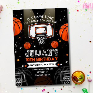 Basketball Birthday Kids Sports Theme Boys Party Invitation