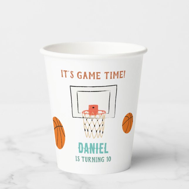 Basketball Birthday Paper Cups (Front)