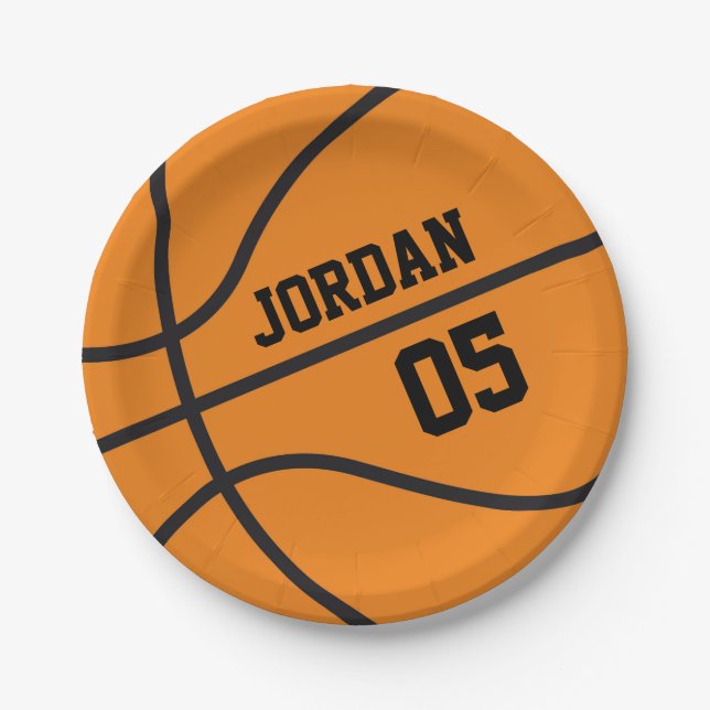 Basketball Birthday Paper Plate (Front)