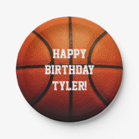 Basketball Birthday Paper Plate