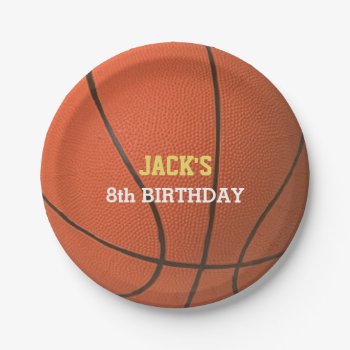 Basketball Birthday Paper Plate by VisionsandVerses at Zazzle