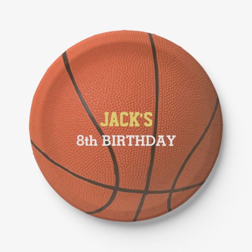 Basketball Birthday Paper Plate