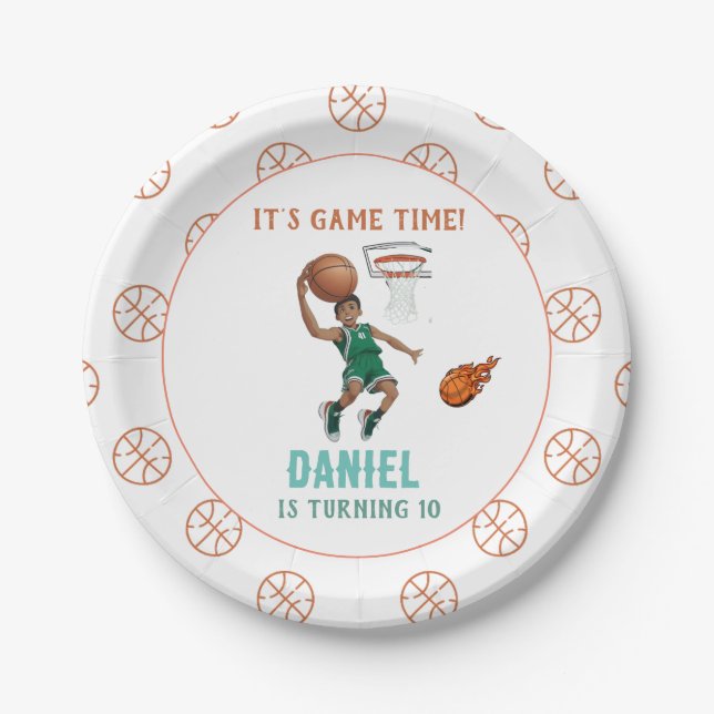 Basketball Birthday  Paper Plates (Front)