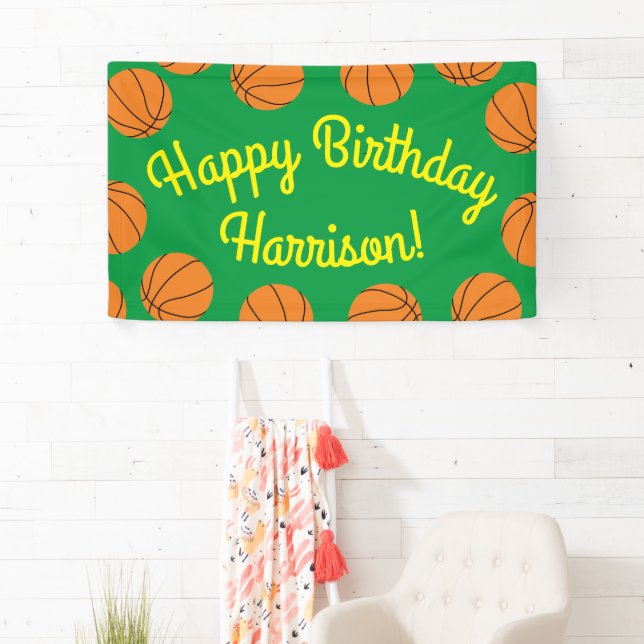Basketball Birthday Party Banner (Insitu)