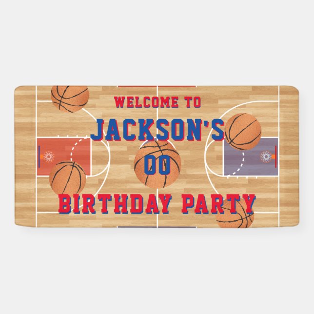 Basketball Birthday Party Banner (Horizontal)